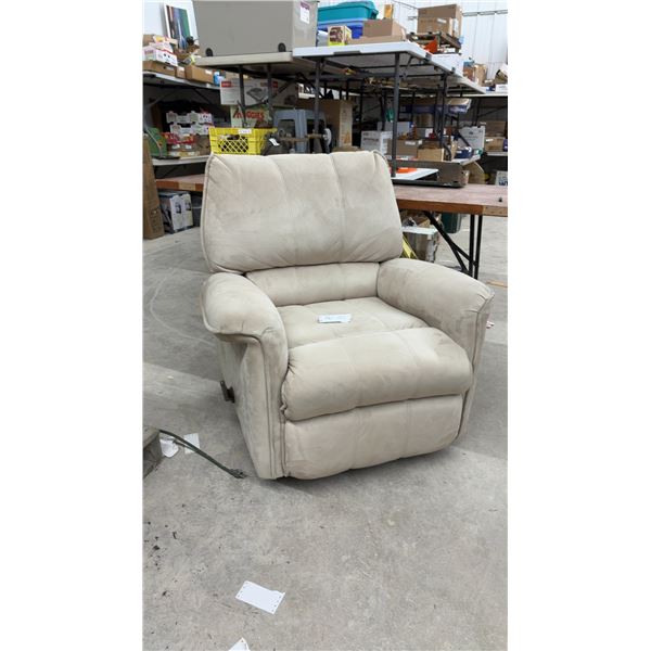 Beige Microfiber Recliner Chair