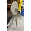 Image 3 : Antique Treadle-Powered 20" Grindstone Wheel w/ Rusty Stand