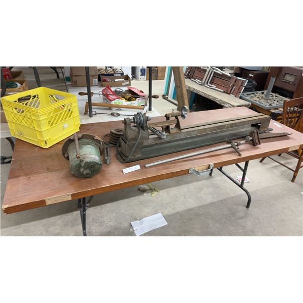 Lathe w/ Delco Motor, 1/8 HP, and More