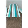Image 2 : Wood Fold-Up Picnic Table w/ 2 Matching Benches, 27x60x29" and 16x57x11"