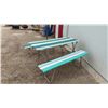 Image 7 : Wood Fold-Up Picnic Table w/ 2 Matching Benches, 27x60x29" and 16x57x11"