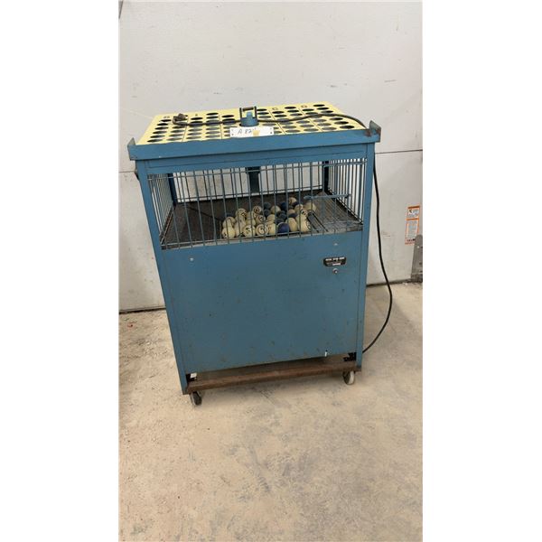 Vintage Bingo Machine w/ Steel Cage, 33x23x19", May Be Missing Balls