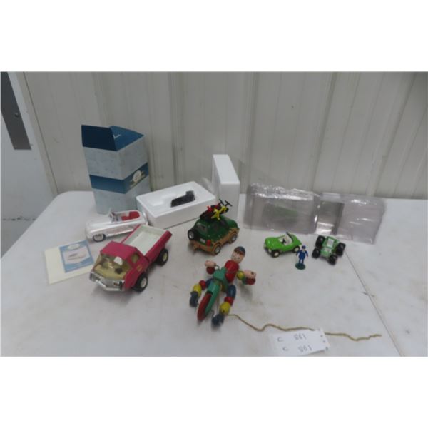 Tonka Pickup Truck, Dune Buggy, Kiddo Car, Die Cast in Box, Corky Unicycle Pull Toys, and More