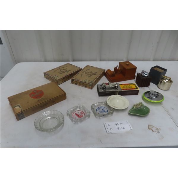 Lighters – Fonson, Ash Trays, Rolls Royce Mesh Box Holder, Cigare Boxes, Bird Cig Picker