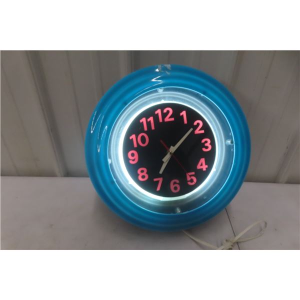 Vintage Light-Up Clock, 14" Diameter