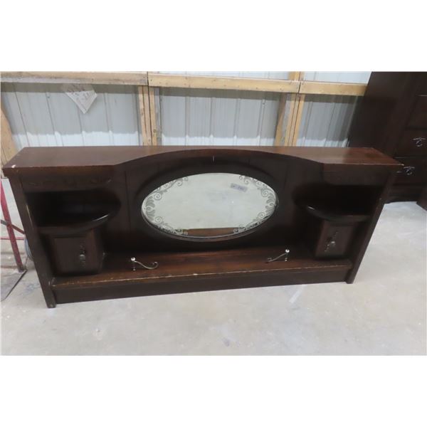 Wall-Mount Shelf w/ Mirror, 28" x 64"