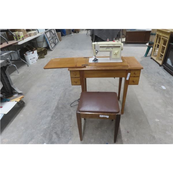 Singer Electric Cabinet Sewing Machine w/ Stool
