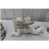 Image 5 : 3 Plastic Yard Ornaments, First Kiss & Angels, Largest 18"