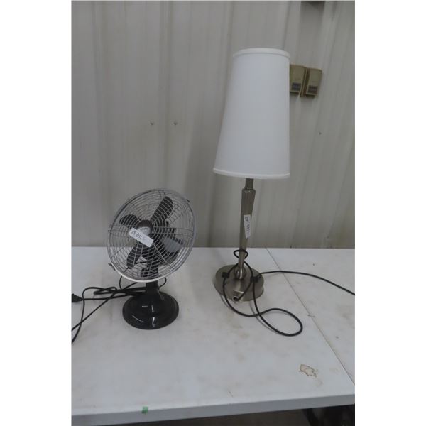 Table Lamp and Sunbeam Fan