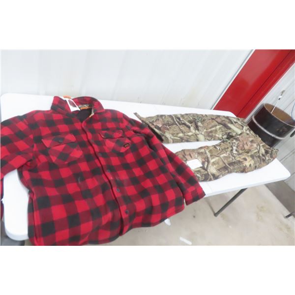 Realtree XXL Plaid Fleece Jacket, Yukon Gear Medium Insulated Camo Pants, and More