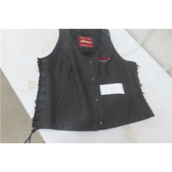 Indian Motorcycle Leather Vest, Size XL