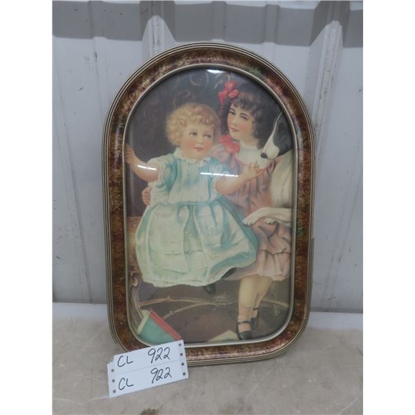 Picture in Vintage Convex Glass Frame