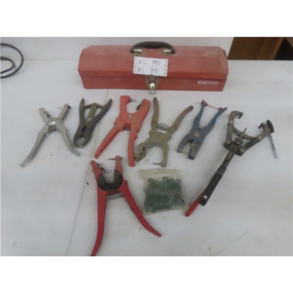 Ring Castration Tool and 6 Cattle Taggers