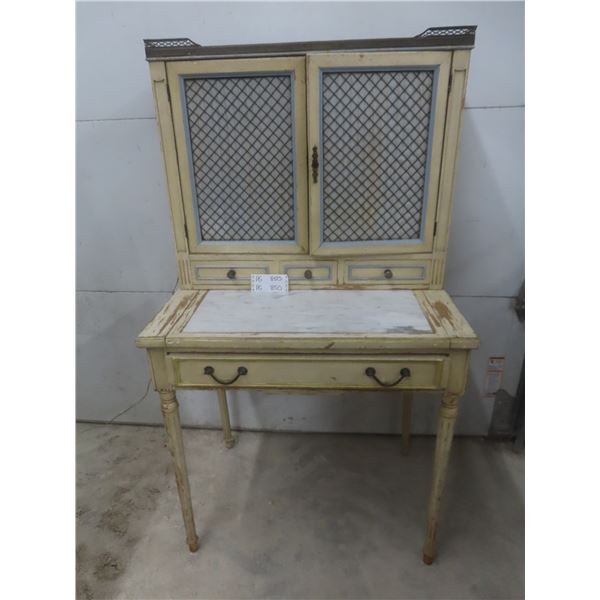 2-Piece Painted Dresser w/ Marble Insert, 21" x 55-3/4" x 31"