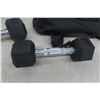 Image 2 : 2 x 7.5 lb Dumbbells w/ Carry Case and Insulated Water Bottle