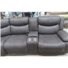 Image 3 : Leather/Leather Style 4-Piece Reclining Sectional, 108" x 92"