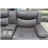 Image 5 : Leather/Leather Style 4-Piece Reclining Sectional, 108" x 92"