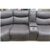 Image 6 : Leather/Leather Style 4-Piece Reclining Sectional, 108" x 92"