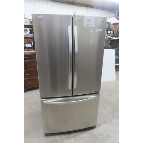 LG French Door Fridge, Stainless, 36" W, 20.9 Cu Ft Capacity, w/ Ice Maker