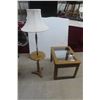 Image 1 : Oak End Table, 21" x 27" x 19" and Floor Lamp Stand Combo
