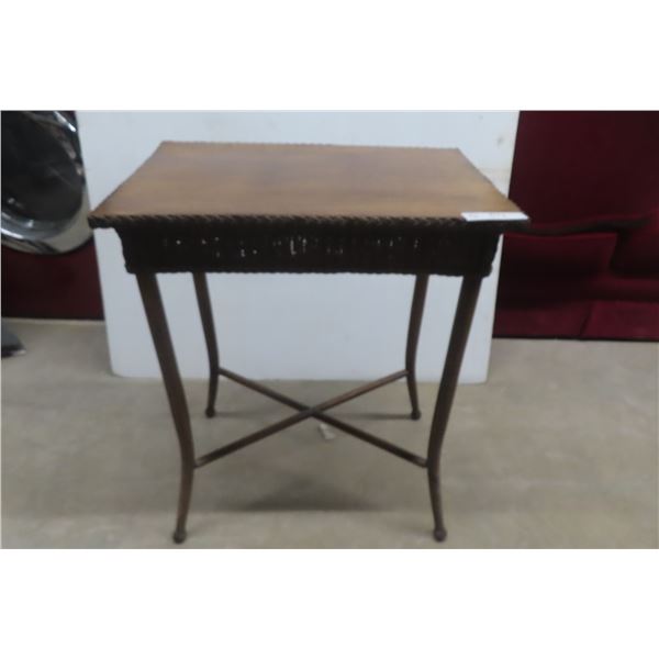 Wood and Wicker Stand, 30" x 24" x 16"