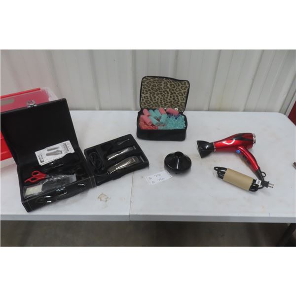 Conair Pro Hair Cut Kit, Dryer, and Old School Hair Curlers