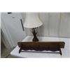 Image 1 : Table Lamps and 36" Shelf w/ Coat Hooks