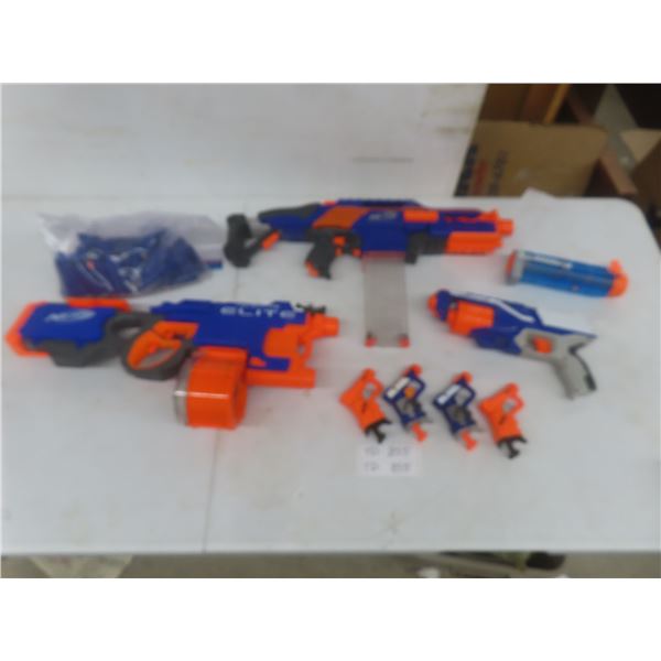 Nerf Elite, Hyperfire, Rapidstrike, Disruptor, and Jolt w/ Darts