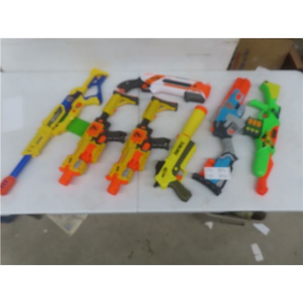 5 Nerf Guns and 2 Nerf-Style Guns