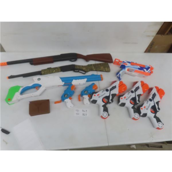 4 Nerf Guns, 3 Nerf-Style Guns, and 2 Other Toy Guns