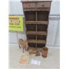 Image 1 : Wooden Spice Rack, Animal Carvings, and Ashtray