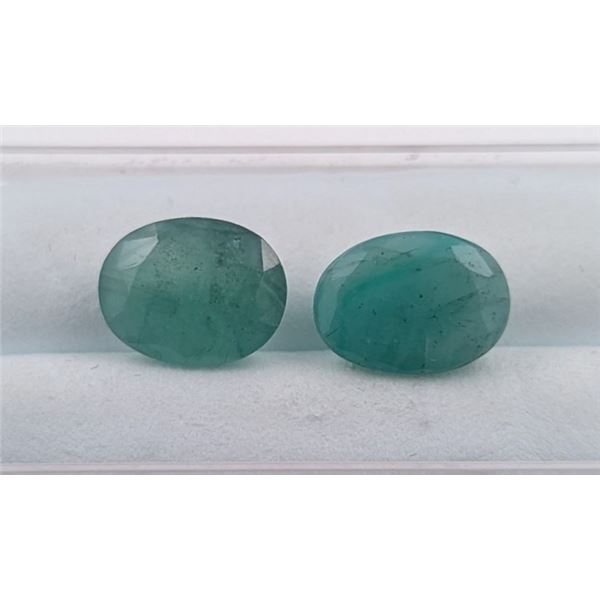 5.74 ct Certified Zambian Emerald gemstone Pair ($8,000 Appraisal)