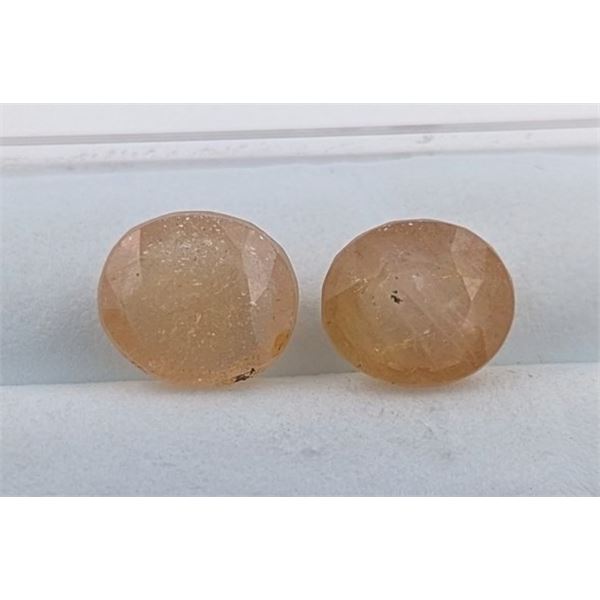 8.45 ct Certified Kashmir Yellow Sapphire gemstone Pair ($8,400 Appraisal)