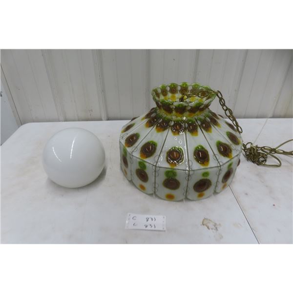 Vintage Mexican Modernism Art Piece and Swag Lamp