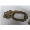 Image 2 : 2 Solid Brass Loop Door Knockers, Old Victorian Style