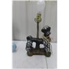 Image 4 : Coconut Lamp, Bird Lamp, MCM Haeger Pottery, Spaghetti Fiber Shade, Clock and Poodle Lamp