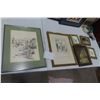 Image 1 : Framed Pictures and 5 Etchings/Prints, Largest 13" x 17"