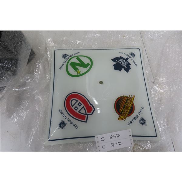 NHL Ceiling Light Shade 14" x 14", 1970's or 80's