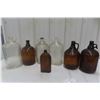 Image 1 : Old Glass Jugs - Double Handle, Bleach, Complete w/ Caps, One Swirl