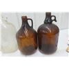 Image 2 : Old Glass Jugs - Double Handle, Bleach, Complete w/ Caps, One Swirl
