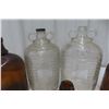 Image 3 : Old Glass Jugs - Double Handle, Bleach, Complete w/ Caps, One Swirl