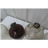 Image 6 : Old Glass Jugs - Double Handle, Bleach, Complete w/ Caps, One Swirl