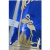 Image 12 : (4) Vintage Wall Art Mirrored Panels - Carved Ivory-Coloured Wooden Silhouettes MCM, 3 @ 6" x 25"