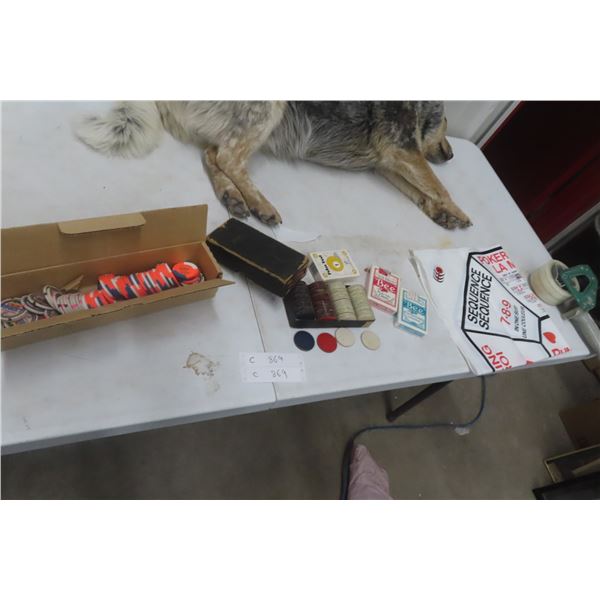 Old Poker Chips in Original Box, Men's Club Regent Tokens, Playing + Casino