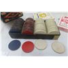 Image 2 : Old Poker Chips in Original Box, Men's Club Regent Tokens, Playing + Casino