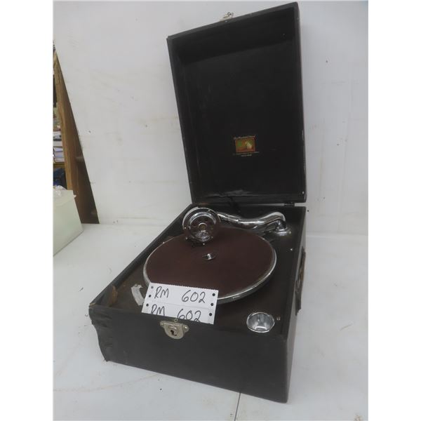 Portable Gramaphone, Made in England (Missing Crank Winder)