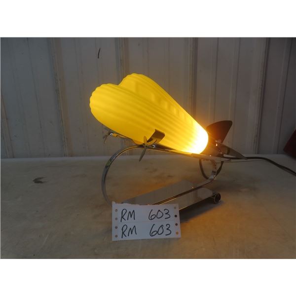 Yellow Airplane Table Lamp, New Old Stock