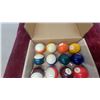 Image 3 : Set of Pool/Billiard Balls in Cardboard Box, Standard Numbered Solids and Stripes with Cue Ball