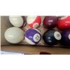 Image 4 : Set of Pool/Billiard Balls in Cardboard Box, Standard Numbered Solids and Stripes with Cue Ball