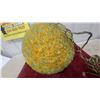 Image 5 : Vintage Spaghetti Spun Resin Hanging Swag Lamp, Green/Yellow/Orange, with Chain MCM